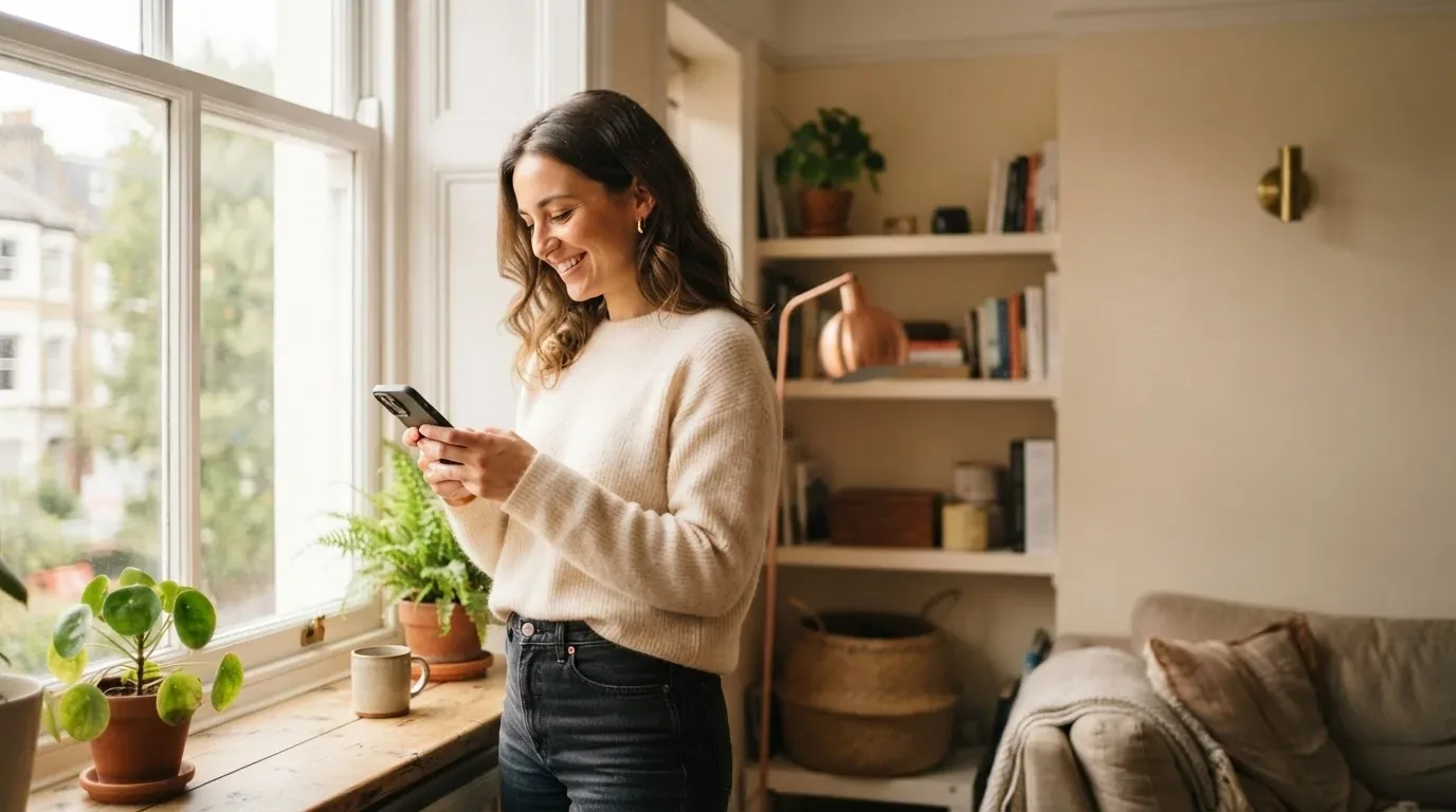 Person checking bad-credit payday loan consolidation options on a phone while out