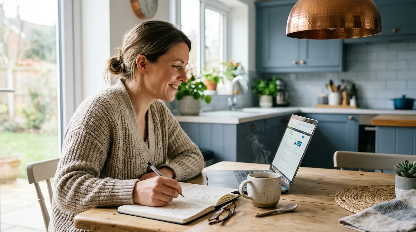 Person comparing personal loan options for bad credit on a laptop at home