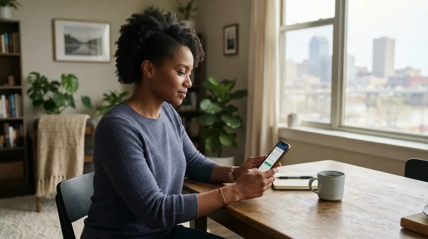 Memphis resident applying for a loan online on a phone