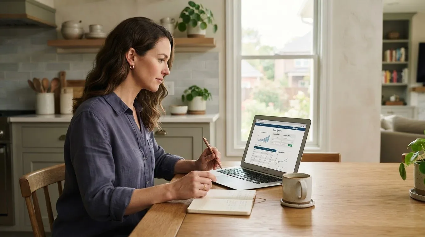 Tennessee resident comparing online loan options on a laptop at home