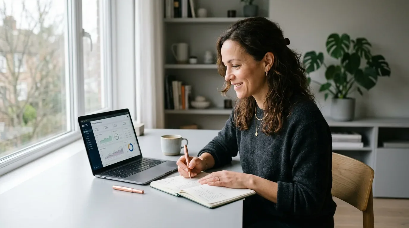 Self-employed borrower reviewing tribal loan eligibility documents at a desk