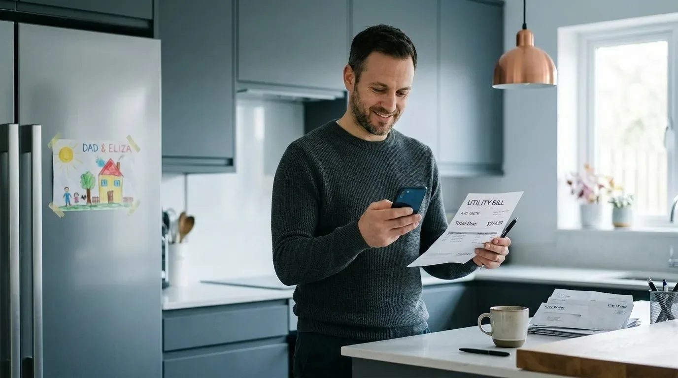 Person on a phone reviewing a plan to get out of payday loan debt at home