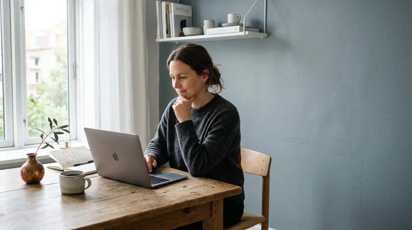 Florida borrower comparing tribal loan offers on a laptop in a bright room